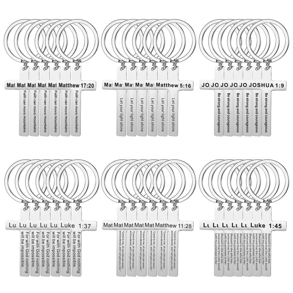 4886 36 Pcs Christian Cross Keychain Bulk Easter Basket Stuffer Gift 6